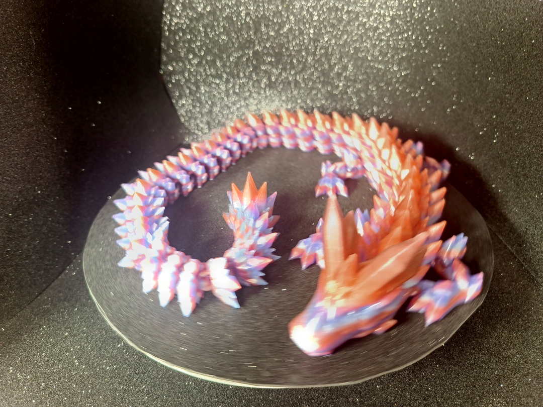 Ruchomy kryształowy smok Crystal Dragon 61cm wielokolorowy silk