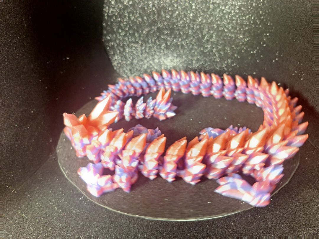 Ruchomy kryształowy smok Crystal Dragon 61cm wielokolorowy silk