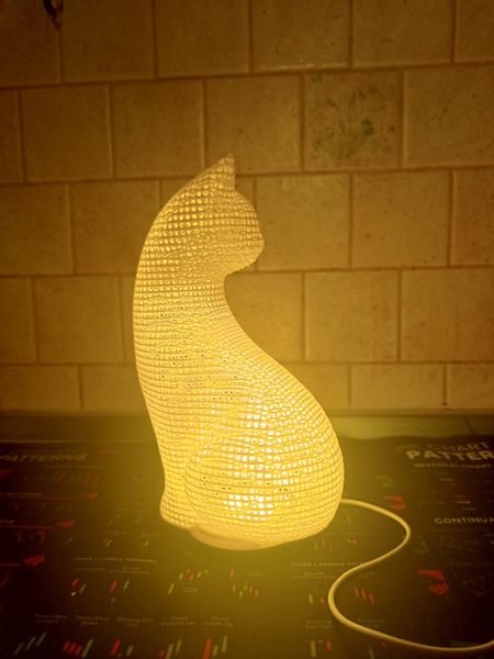 Nastrojowa dekoracja świetlna Kot Voronoi.