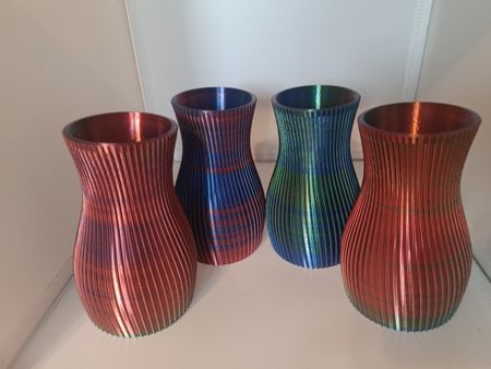 Wazon dekoracyjny Tęcza Silk – niebiesko-zielono-czerwony