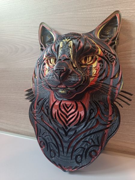 Dekoracja ścienna Kot – wielokolorowy druk 3D