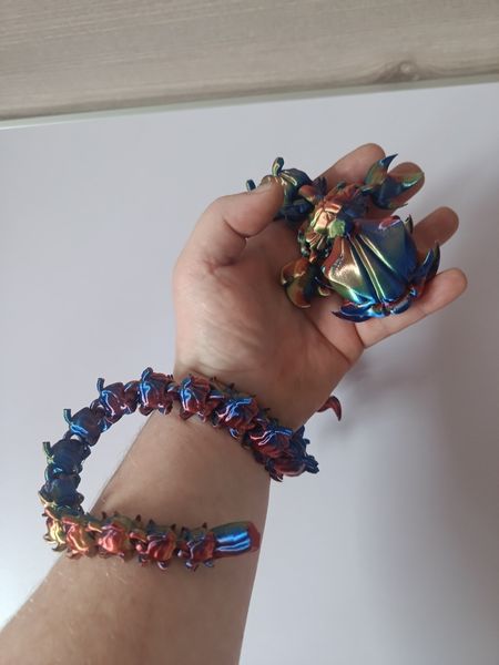 Smok Flexi Dynia – trójkolorowy druk 3D Silk | model antystresowy