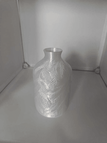 Wazon dekoracyjny Liść Silk – perłowy biały